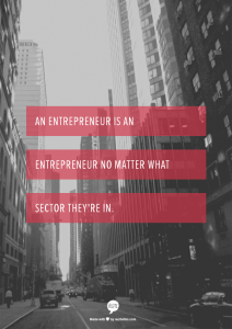 An entrepreneur is an entrepreneur no matter what sector they're in.