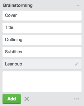 Brainstorming in Trello