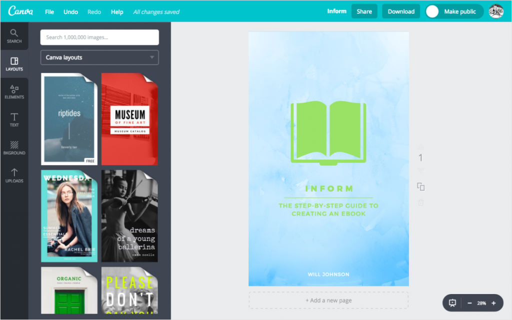 Inform cover in Canva