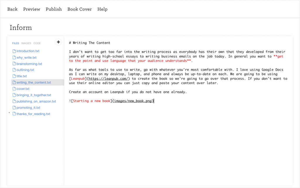Writing in Leanpub
