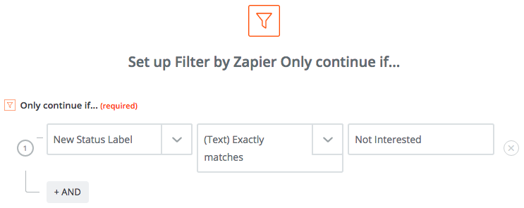 Zapier filter for lost deals