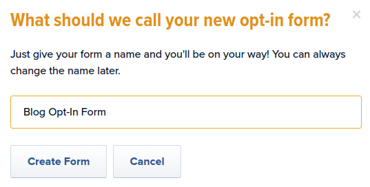 Name opt-in form